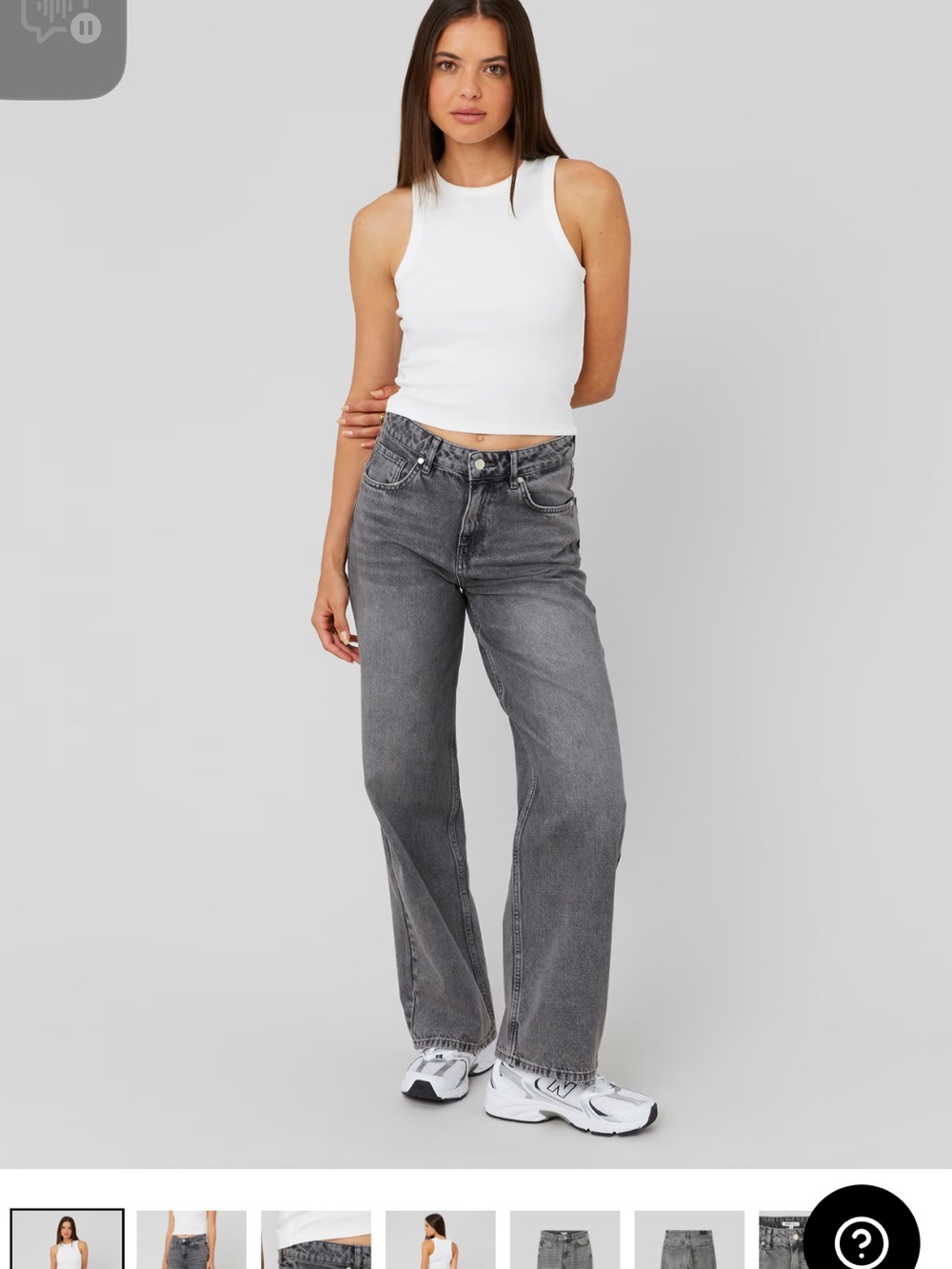 BZB Denim Sample High-Rise Baggy Jeans in Grey 26 NWOT